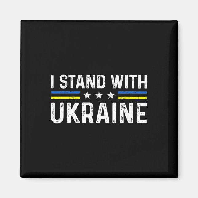 Imán Support I Stand With Ukraine Ukrainian Flag  (Frente)