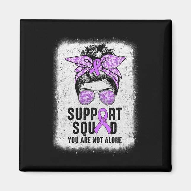 Imán Support Squad Messy Bun Warrior Purple Epilepsy Aw (Frente)