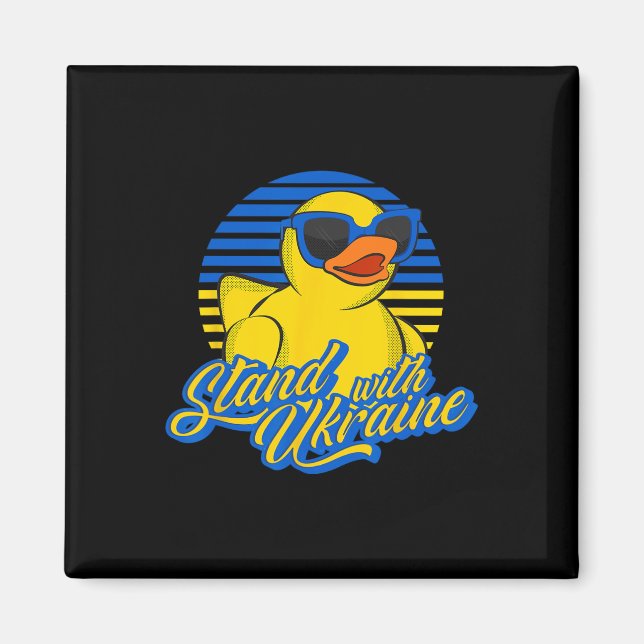 Imán Support Ukraine Rubber Duck Ukrainian Flag Stand W (Frente)
