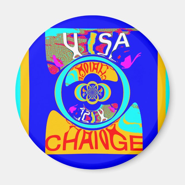 Imán Surco psicodélico: energía abstracta de arte pop (Frente)