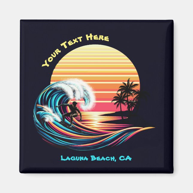 Imán Surf al atardecer (Frente)