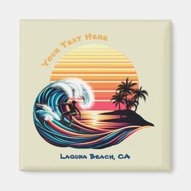 Imán Surf al atardecer (Frente)