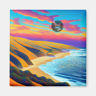 Imán Surf, arena y Sun Zuma Beach Magnet