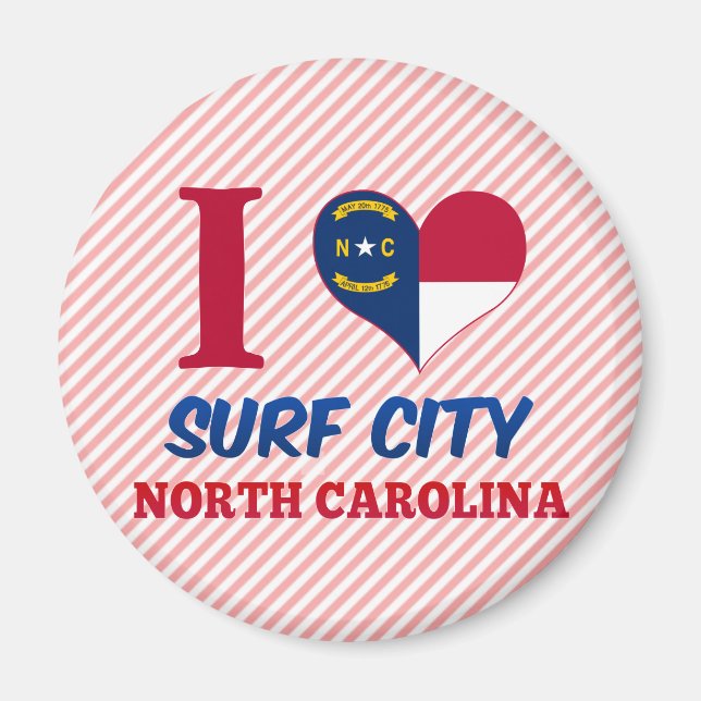 Imán Surf City, Carolina del Norte (Frente)