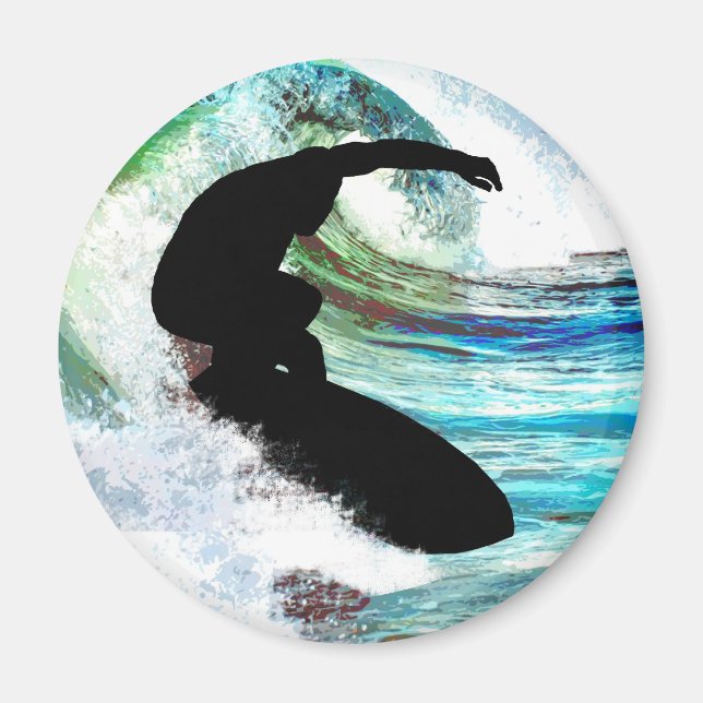 Imán Surf en onda de curling (Frente)