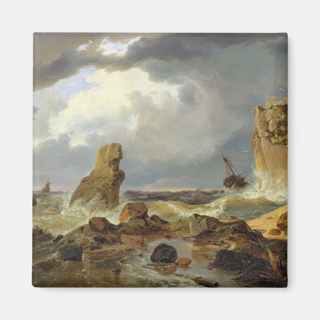 Imán Surf en una costa rocosa, 1835 (Frente)