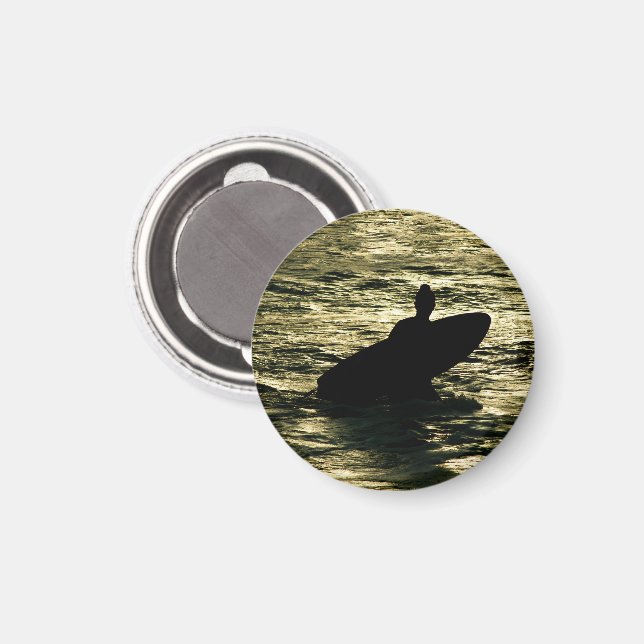 Imán Surf Golden Hour Bali Round Magnet (Anverso/Reverso)