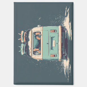 Imán Surf Van Splash – Camper Retro de Playa