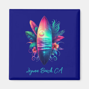 Imán Surfboard Tropical Beach-