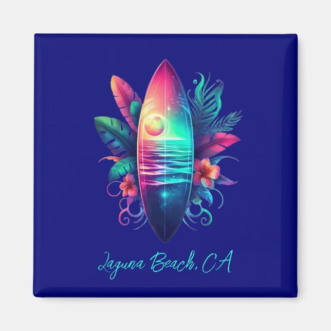 Imán Surfboard Tropical Beach- (Frente)
