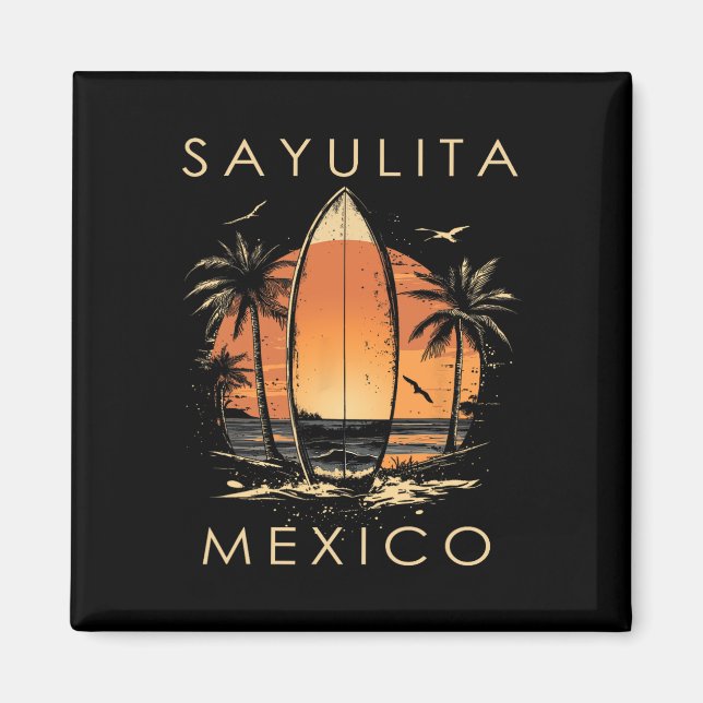 Imán Surfboarder Sayulita Mexico Beach Surfing Surfer V (Frente)