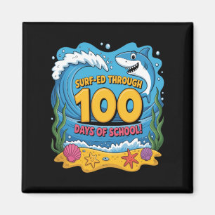 Imán Surfeó 100 Días De Escuela Tiburón Divertido