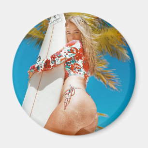 Imán Surfer Chica Photo Magnet