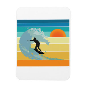 Imán Surfer Dude Vintage Sunset