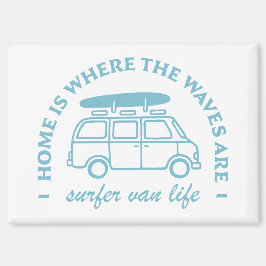 Imán Surfer van life camper van cita estética