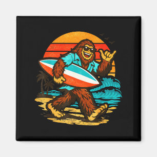 Imán Surfing bigfoot puesta de sol retro playa tropical
