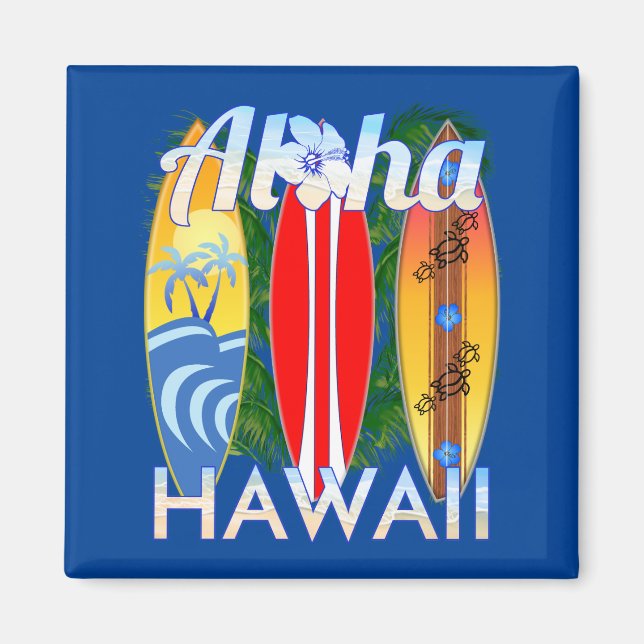 Imán Surfing de Aloha Hawaii (Frente)