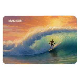 Imán Surfing de nombre personalizado
