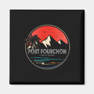 Imán Surfing de olas retro Louisiana Port Fourchon