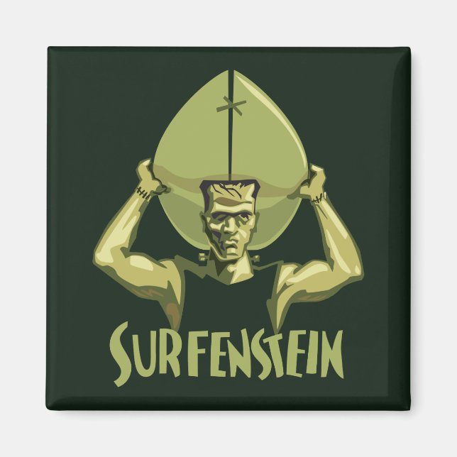 Imán Surfing Halloween Frankenstein (Frente)