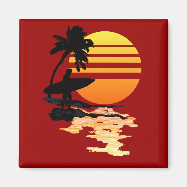 Imán Surfing Sunrise (Frente)