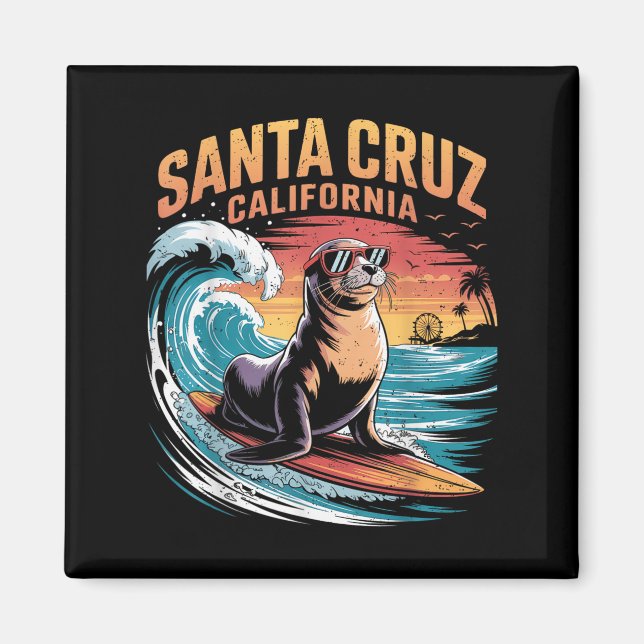Imán Surfing Surfing 70 Santa Cruz California Retro de  (Frente)