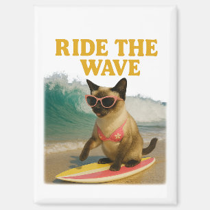 Imán Surfing temático para gato siamés