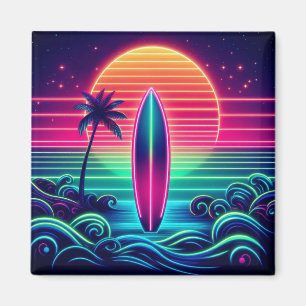 Imán Surfing the Neon Sunset