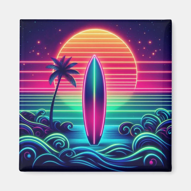 Imán Surfing the Neon Sunset (Frente)