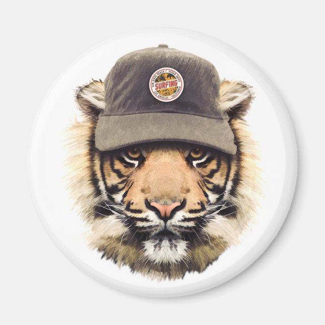 Imán Surfing Tiger (Frente)