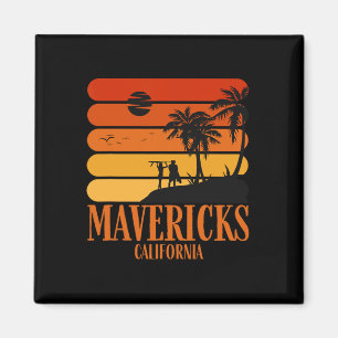 Imán Surfing Vintage Mavericks Beach California Retro S