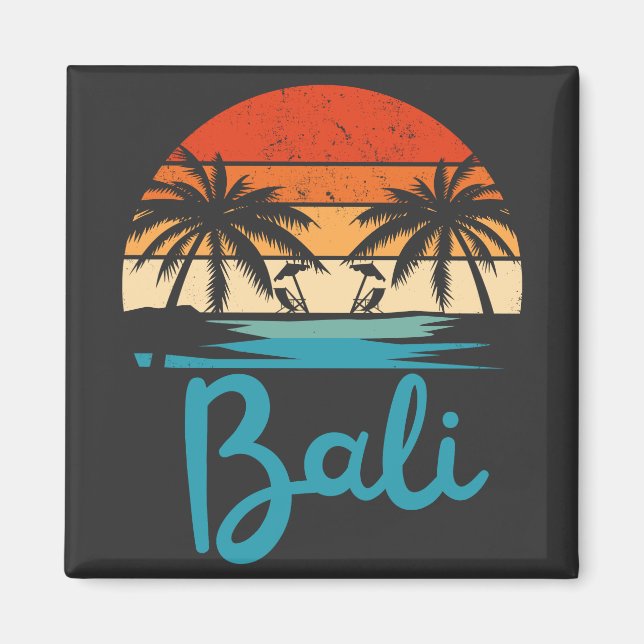 Imán Surfing vintage playa Bali Indonesia (Frente)