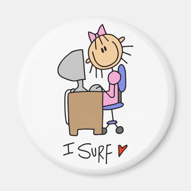 Imán Surfista de Internet con la figura del stick (Frente)