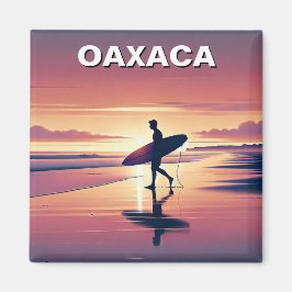 Imán Surfista Moderno Sunset Oaxaca México