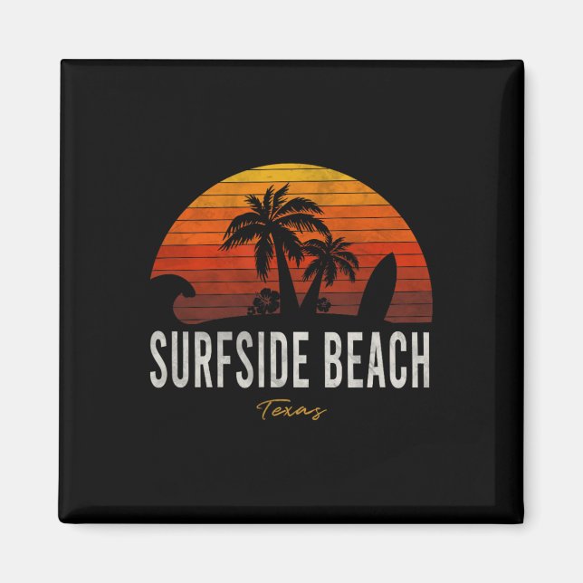 Imán Surfside Beach Tx Texas Beach Palms Vacation Surf (Frente)