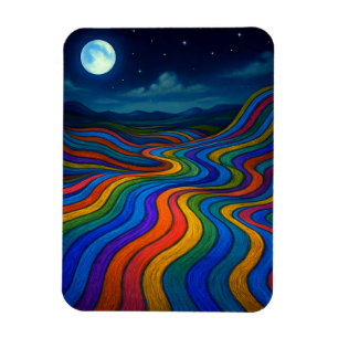 Imán Surreal Dreamscape Moonlight Rainbow Land