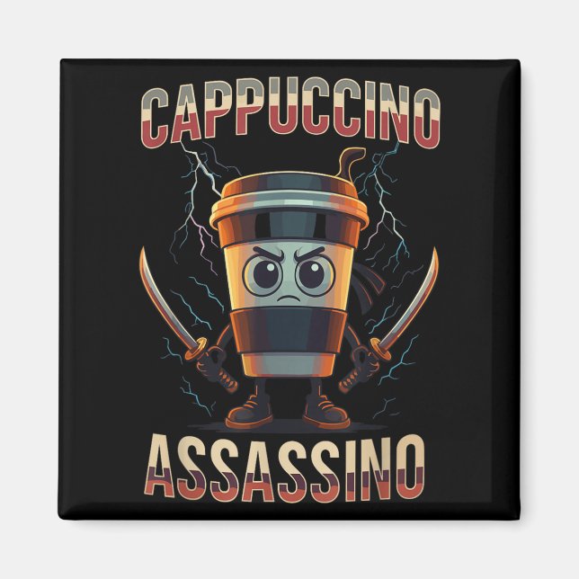 Imán Surreal italiano Brainrot Cappucccino Ino Funny Me (Frente)
