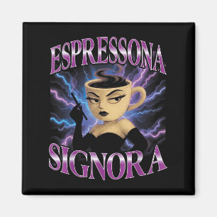 Imán Surreal italiano Brainrot Meme Espressona Signora