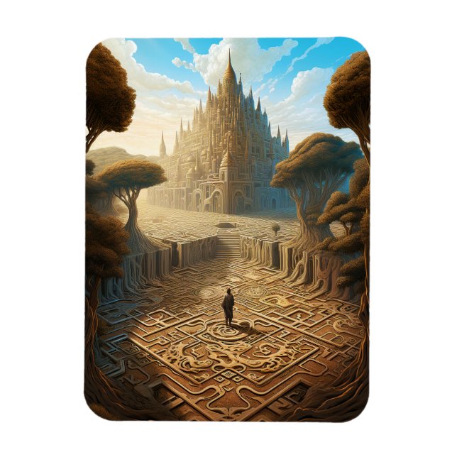 Imán Surreal Maze Castle Paisaje Fantasía Arte