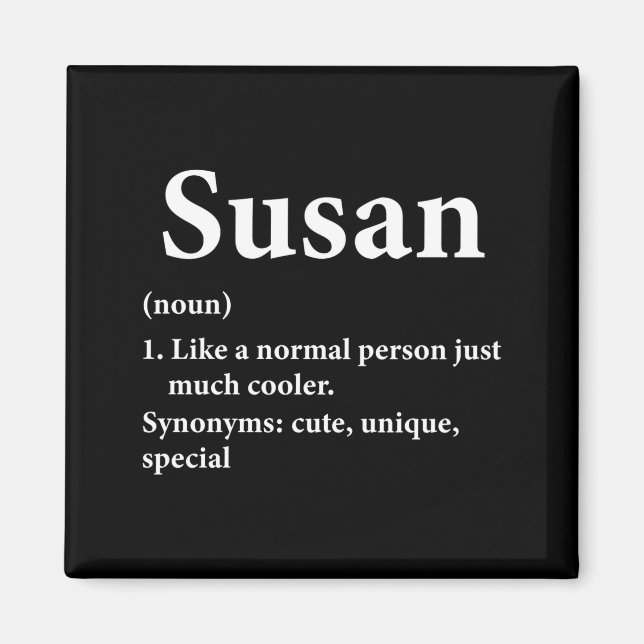 Imán Susan Name Definition Funny D  (Frente)