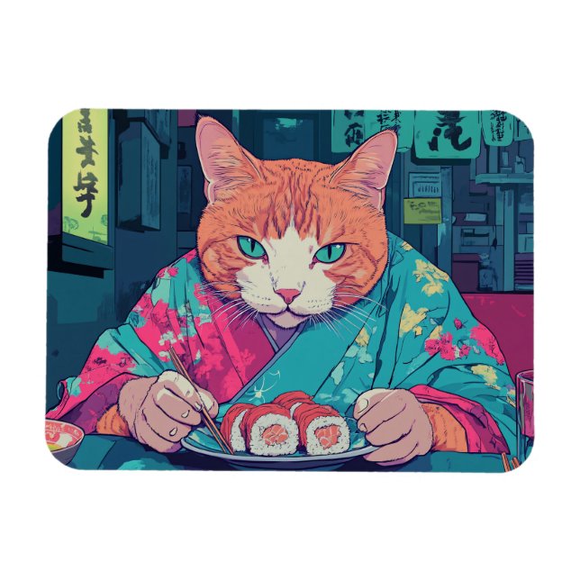 IMÁN SUSHI CAT FUNNY GRARGE MAGNET (Horizontal)