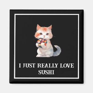 Imán Sushi colorido Gato "Me encanta el sushi"