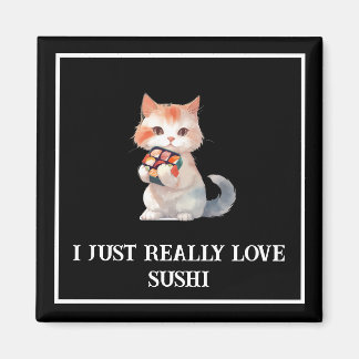 Imán Sushi colorido Gato "Me encanta el sushi"