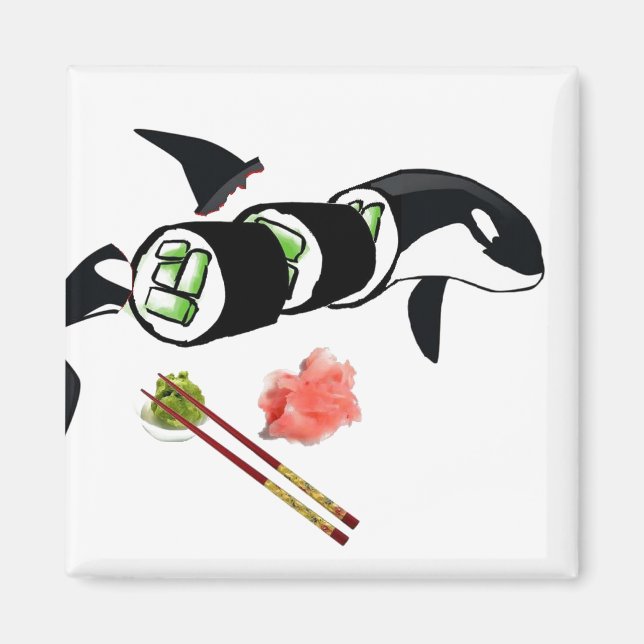 Imán ¡Sushi de orca! (Frente)