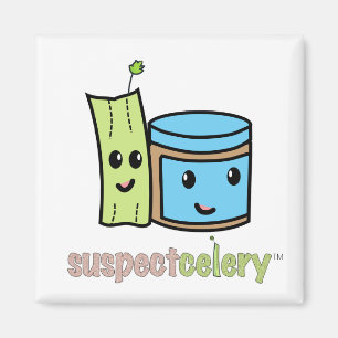 Imán SuspectCelery™ Cute BFFs Celery + Mantequilla de
