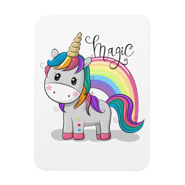 Imán Süßes Einhorn Unicorn mit großen Augen (Vertical)