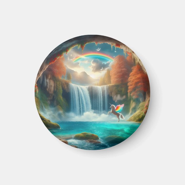 Imán Susurros de fantasía: La cascada de Unicornio en o (Frente)