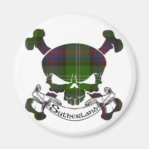 Imán Sutherland Tartan Skull
