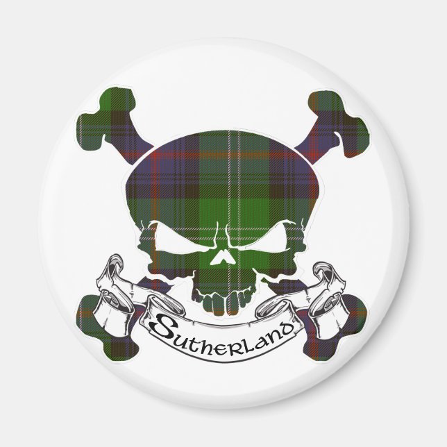 Imán Sutherland Tartan Skull (Frente)