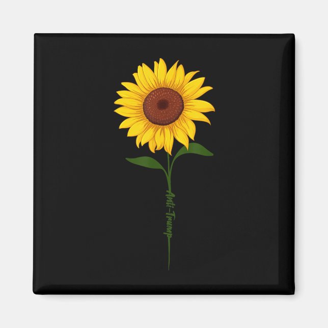 Imán Sutil girasol camiseta antiTrump (Frente)